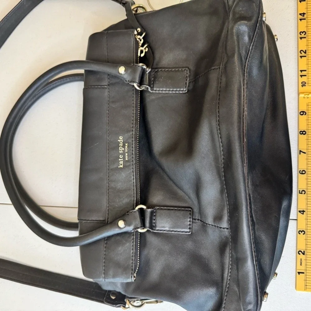 Kate Spade Women's Black Leather‎ Top Handle convertible Handbag